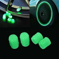 Tire Valve Stem Covers Tire Valve Stem Cap Luminous Cover Luminous Universal ABS Material Blue Fluorescent Suvs