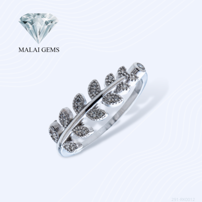 Malai Gems แหวนเพชร แหวนใบมะกอก เงินแท้ 925 เคลือบทองคำขาว ประดับเพชรสวิส CZ รุ่น 291-RK0012 แถมกล่อง แหวนเงินแท้ แหวนเงิน แหวน