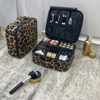 【cw】2021 New PU Leather Travel Large Capacity Beauty Makeup Case Leopard Waterproof Cosmetic Bag