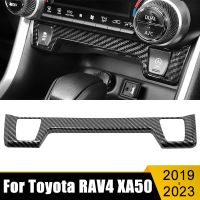 สำหรับโตโยต้า XA50 RAV4 2020 2021 2022ไฮบริด ABS รถยนต์ปุ่มควบคุมกลางที่นั่งปุ่มความร้อนอุปกรณ์เสริมสติกเกอร์แผ่นครอบ