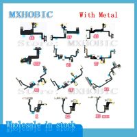 10pcs Power On Off Flex Cable สําหรับ iPhone X XR XS max 6 6s 7 8 Plus Switch Control Volume Button Ribbon with Metal