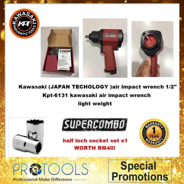 KAWASAKI JAPAN TECHNOLOGY air impact wrench Kpt6131 FOC WRENCH SET