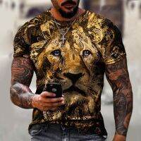 2023 Customized Fashion [Lightning Delivery] Mens New Product T-Shirt &amp;gt; Summer 3D Lion Head Digital Printing Short-Sleeved  Casual，Contact the seller for personalized customization