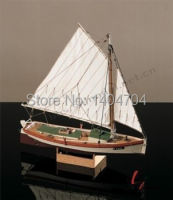 scale 1:35 Laser-cut Wooden sailboat model kit: The ancient American Fishing boat "Flattle" model kits