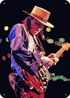 Stevie Ray ดีบุกผสมดีบุกตกแต่ง Gitaar Vaughan Metalen