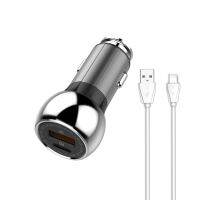 LDNIO C1 36W PD + QC 3.0ที่ชาร์จแบบเร็วรถยนต์พลังงานสูงที่ชาร์จแบตในรถ USB สมาร์ทกับไมโคร USB สาย USB