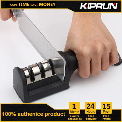 KIPRUN เครื่องลับมีด,อุปกรณ์ลับคมมีดให้คมสำหรับใช้ในครัวเรือนประเภท3ขั้นตอน