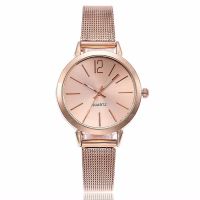 Fashion Women Rose Gold Mesh Belt Watch Luxury Simple Ladies Quartz Wristwatches