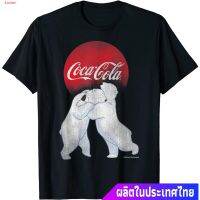 เสื้อยืดโอเวอร์ไซส์ เสื้อยืดผู้ชายและผู้หญิง Coca-Cola Vintage Christmas Polar Bear Hug Graphic T-Shirt Sports T-sh  UGR8