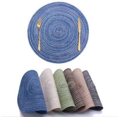 【LZ】∋  8/10/12 pcs Table placemats for table mat Ramie Insulation Pad Placemats Linen Non Slip Table Mats Home Decoration Pad Coaster