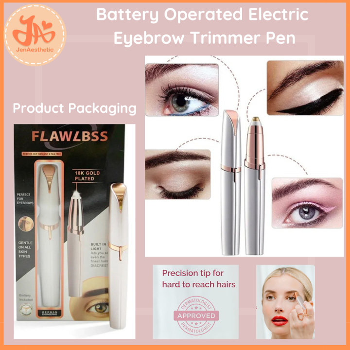 JenAesthetic Battery Operated Electric Eyebrow Trimmer Pen Battery