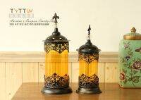 Glass Yellow Candlestick for Tea Candle Rotary Spinning Rustic Nordic Styles Moroccan Candleholders Home Decor Night GG50zt