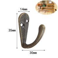 5pcs Alloy retro metal hook surface mounted single hook coat and hat hook bronze anti rust load bearing hook retro