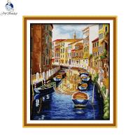 Venice Water City Counted Cross Stitch Kit DIY Scenery Pattern Aida 14CT 11CT Canvas Printed Fabric Needlework Embroidery set