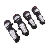 4Pieces Motorcycle Motocross Cycling Elbow and Knee Pads Protector Guard Armors Set Stainless Steel Knee Shin Protection