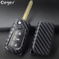 ❖₪ Ceyes Car Styling Auto Protection Key Shell Cover Case For Toyota Rav4 2018 Prius Camry Corolla Avensis Carbon Fiber Accessories