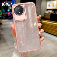 VRQR Y02เคสสำหรับ Vivo โทรศัพท์ Y02A Y02T เคสลายกากเพชรไล่ระดับสีระดับสูงเคสกันกระแทกกล้องรวมทุกอย่างแบบโปร่งใส