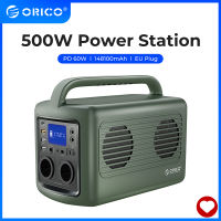 ORICO 533Wh Portable Power Station 220V 500W Lithium Battery Pure Sine Wave AC Outlet Solar Generator for Outdoor Camping Travel