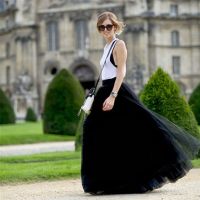 COD ✆❃ qafh47 Wome Cloth Maxi Long Skirts 3 Layers Shirt Mesh Pleated Women Flared Tutu Skirts