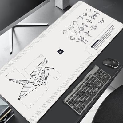 ✗✾ White and Black Art Gaming Mouse Pad Laptop Gamer Keyboard Deskmat Japanese Mousepad Personalized Office Computer Carpet Playmat