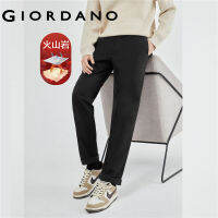 GIORDANO Men Pants Volcanic Rock Thermal Fleece-Lined Slim Pants Mid Rise Elastic Inner Waistband Fashion Casual Pants 01113675