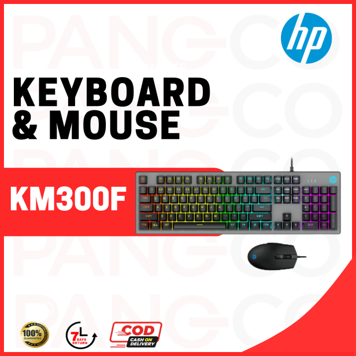 HP KM300F Wired Gaming Keyboard & Mouse Combo, Membrane Backlit,26 Keys