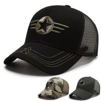 【COD &amp; Ready Stock】Summer Thin Cotton High Quality Baseball Cap Five-Pointed Star Embroidery Shade Casual Gift Net Cap Adjustable Size Tag-Init Na Sumbrero