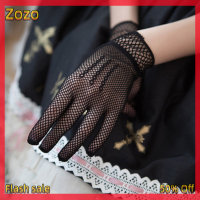 Zozo ✨Ready Stock✨ ถุงมือสั้นลูกไม้สำหรับผู้หญิงสไตล์วินเทจถุงมือสำหรับเจ้าสาวในงานแต่งงานถุงมือสำหรับงานเลี้ยงน้ำชาถุงมือดอกไม้สำหรับงานเลี้ยงอาหารค่ำชุดแฟนซีถุงมือเครื่องประดับ