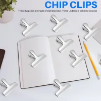 8Piece Silver Chip Clips Large Clips 3 Inch Wide Bag Clips for Food Packages for Snack