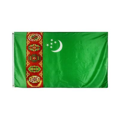 ZXZ free shipping Turkmenistan 3x5FT 90X150cm Country Flag Silk Screen Printing turk turkmenistan national flag Electrical Connectors