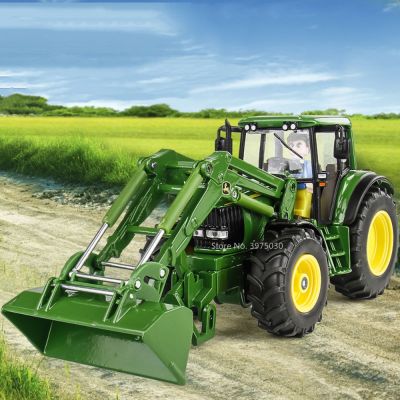 ☌☽✈ jiozpdn055186 Deere-Modelo de trator agrícola brinquedos infantis Simulação veículo Diecast Braço robótico modelo coleção 1:32