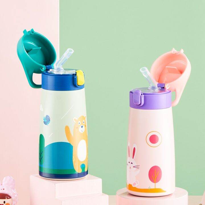 kids-thermal-water-bottle-stainless-steel-straw-thermos-cup-cartoon-leak-proof-vacuum-flask-children-thermos-bottle-for-schoolth