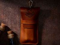 Leviathan RPG Double Potion Bag | Large Dice Bag | Tan Leather Bag With Dice Potion Flask Set | Dice Vault | RPG |