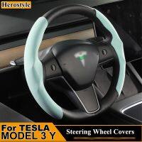 Steering Wheel Covers For Tesla Model 3 Y Decorations Car Accessories Black Red Scratch resistant Wear resistant Interior Cover