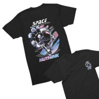 เสื้อยืดผ้าฝ้าย พิมพ์ลาย KAOS DISTRO STREETWEAR NUTHINK SPACE KAOS STREETWEAR NUTHINK SPACE COMBED 30S 24S - HITAM