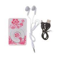 Mini Clip Floral Pattern Music MP3 Player 32GB TF Card With Mini USB Cable Earphone