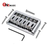 【CW】 Electric Guitar String Through Body Bridge 6 Fixed 76.5x44.5MM Hard Tail Parts Black/Chrome