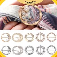 CHONGXI 4Pcs เครื่องประดับแฟชั่นเครื่องประดับ คลิปหนีบผ้าไหม คลิปหนีบเสื้อ แหวนผ้าพันคอ หัวเข็มขัดเอวสูง สายรัดผ้าคลุมไหล่ ผ้าพันคอหัวเข็มขัด