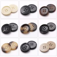 Vintage Resin Imitation Horn Black Large Buttons For Clothing Sweater Suit Coat DIY Scrapbooking Sewing Accessories Wholesale Haberdashery