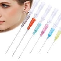 New 316 Stainless Steel Catheter Cannula Body Piercing Needles Fashion Jewelry Puncture Needle Ear Nose Navel Stud 14/16/18/24G Electrical Connectors