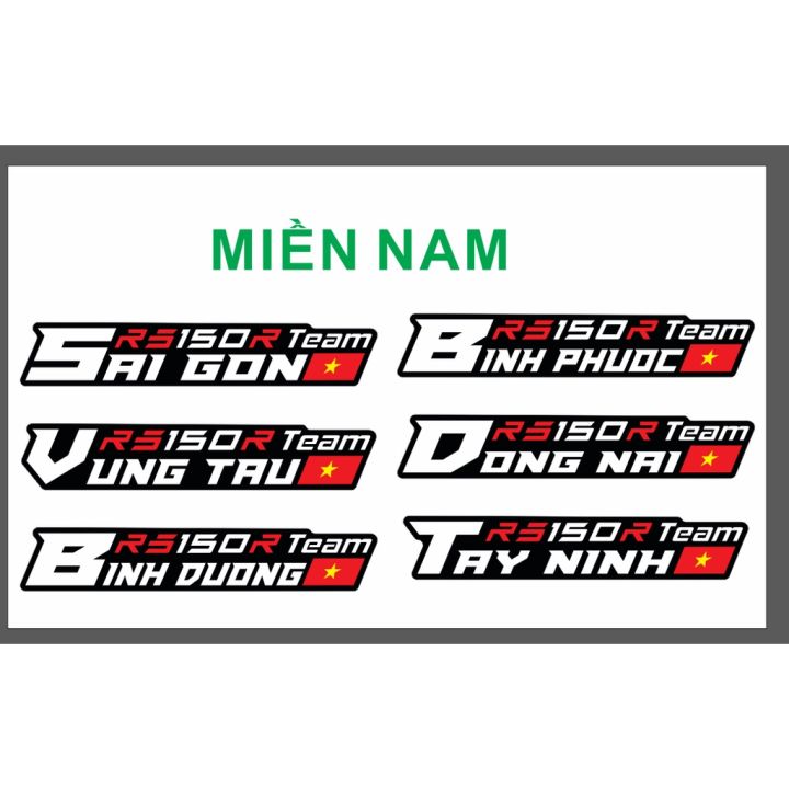 1 Tem logo sticker RS150r các tỉnh miền Nam Việt Nam RS 150R dán ...