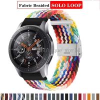 Loop Solo Nilon Elastis Universal 20Mm 22Mm untuk Jam Tangan Samsung Galaxy Aktif 2 3 Tali Jam Yang Dapat Disesuaikan untuk Gelang Huawei GT2