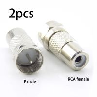 2pcs Adapter F Male Plug to RCA Female Jack TV Video Connector Coax Cable Straight RF Coaxial D4