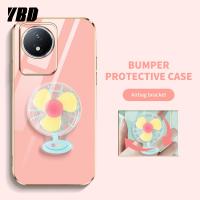 YBD เคสเคสสำหรับ Vivo โทรศัพท์ขายดี Y02A Y02T 4G,3D ให้ความเย็นน่ารักสายพานพัดลมเลนส์กล้องเคสนิ่ม