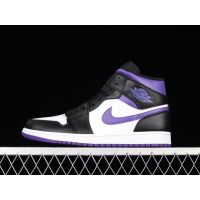 2023 2023 Original J 1 Mid "Black Purple" High Cut Basketball Shoes Casual Sneakers for Men Women