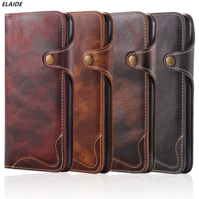 ELAIDE Luxury Flip Wallet Phone Case for 8 Case Real Genuine Leather Cover Coque for 8 Plus Card Slot Cover Capa