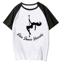 Poledance เสื้อยืดอะนิเมะผู้หญิง,เสื้อยืดฮาราจูกุแนวสตรีทเสื้อผ้าการ์ตูนเด็กผู้หญิง