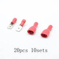 FDD 1.25-250 MDD1.25-250 6.3มม. สีแดงหญิง + ชาย Spade ไฟฟ้า Crimp Terminal Connectors สายไฟปลั๊กสีแดง