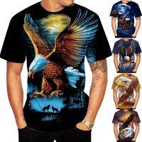 3D Eagle Printed Short Sleeves Men and Women Casual Sports T-Shirts Fashion Spring and Summer Round Neck Tops 100-6XL