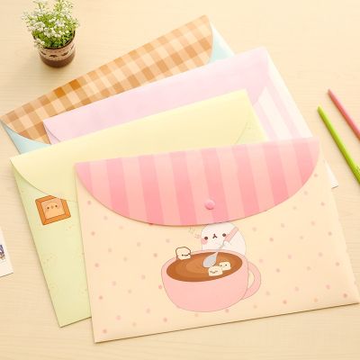 【hot】 cute cartoon animal file snap button folder pen box office information bag 1pcs